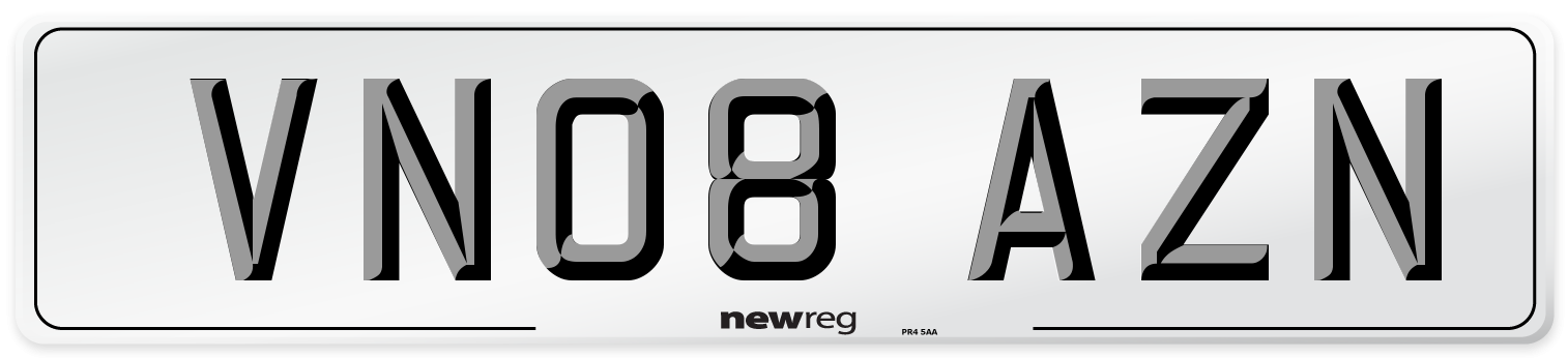 VN08 AZN Number Plate from New Reg